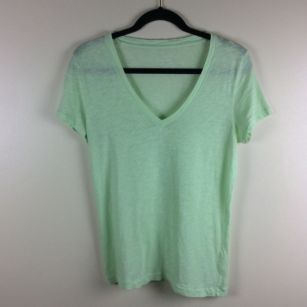 J. Crew Medium Mint Vintage Cotton V-Neck T-Shirt